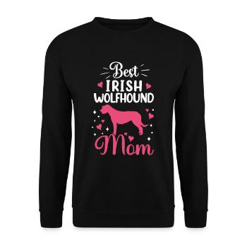 Meilleur lévrier irlandais Mama Ireland Greyhound - Sweat-shirt Unisexe - noir - Devant - Alina (178cm) & Michal (187cm)