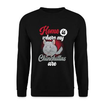 Home is where my chinchilla is rodent - Unisex Sweatshirt - black - Front - Alina (178cm) & Michal (187cm)