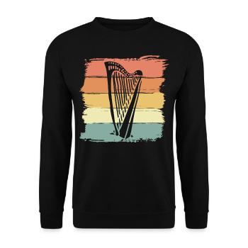 Harpe rétro - Sweat-shirt Unisexe - noir - Devant - Alina (178cm) & Michal (187cm)