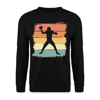 Football retro vintage - Unisex Sweatshirt - black - Front - Alina (178cm) & Michal (187cm)