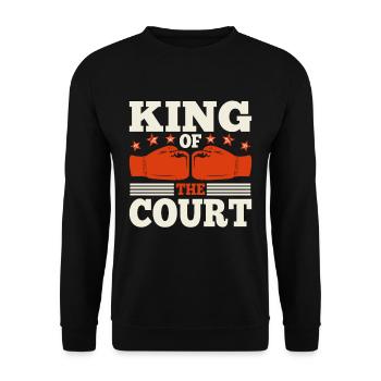 Boxer Quote King Of The Court Boxing Gloves Gift - Unisex Pullover - Schwarz - Vorne - Alina (178cm) & Michal (187cm)