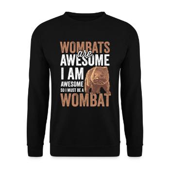 Wombats sind fantastisch Beuteltier Wombat - Unisex Pullover - Schwarz - Vorne - Alina (178cm) & Michal (187cm)