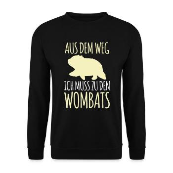 Muss zu den Wombats Australien Beuteltier - Unisex Pullover - Schwarz - Vorne - Alina (178cm) & Michal (187cm)