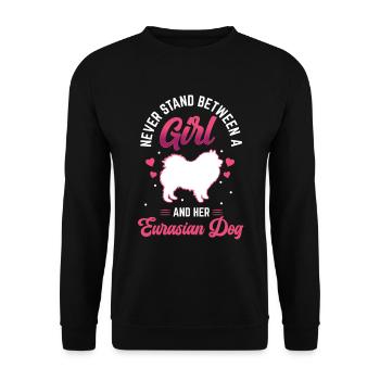 Girl and her Eurasier Eurasian Dog - Unisex Sweatshirt - black - Front - Alina (178cm) & Michal (187cm)