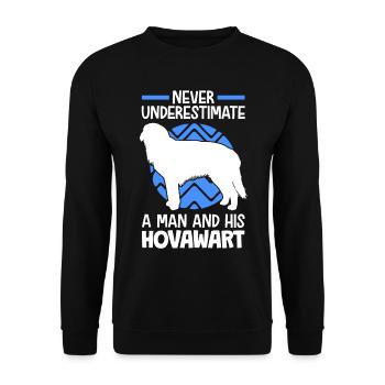 Femme avec Hovawart Hofwächter Hovi Hovawart - Sweat-shirt Unisexe - noir - Devant - Alina (178cm) & Michal (187cm)