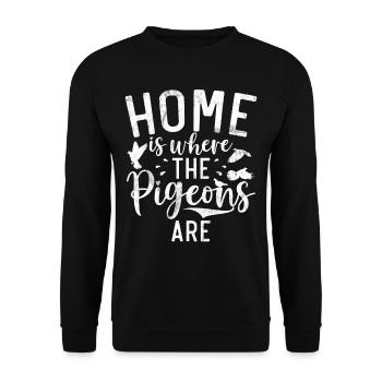 Drôle de pigeon Fancier & Pigeons Whisperer Pigeon voyageur - Sweat-shirt Unisexe - noir - Devant - Alina (178cm) & Michal (187cm)