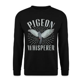 Funny Pigeon Fancier & Pigeons Whisperer Carrier Pigeon - Unisex Sweatshirt - black - Front - Alina (178cm) & Michal (187cm)