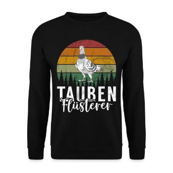Funny Pigeon Fancier & Pigeons Whisperer Carrier Pigeon - Unisex Sweatshirt - black - Front - Alina (178cm) & Michal (187cm)