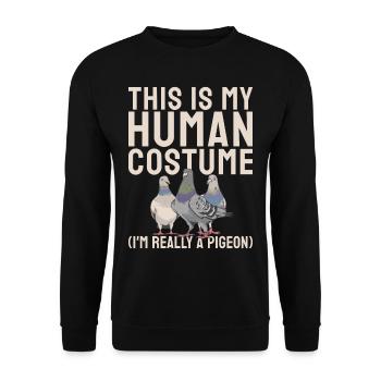 Drôle de pigeon Fancier & Pigeons Whisperer Pigeon voyageur - Sweat-shirt Unisexe - noir - Devant - Alina (178cm) & Michal (187cm)