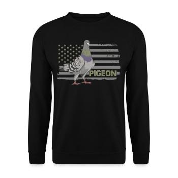 Funny Pigeon Fancier & Pigeons Whisperer Carrier Pigeon - Unisex Sweatshirt - black - Front - Alina (178cm) & Michal (187cm)
