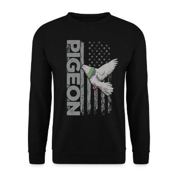 Drôle de pigeon Fancier & Pigeons Whisperer Pigeon voyageur - Sweat-shirt Unisexe - noir - Devant - Alina (178cm) & Michal (187cm)