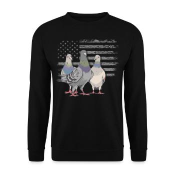 Funny Pigeon Fancier & Pigeons Whisperer Carrier Pigeon - Unisex Sweatshirt - black - Front - Alina (178cm) & Michal (187cm)