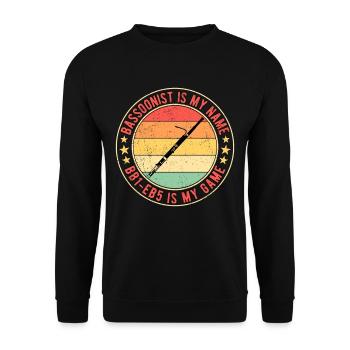 Bassoon Bassoonist is my name bb1 eb5 is my game - Unisex Sweatshirt - black - Front - Alina (178cm) & Michal (187cm)