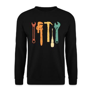 Mechanic Vintage Retro Tools Fix Stuff - Sweat-shirt Unisexe - noir - Devant - Alina (178cm) & Michal (187cm)