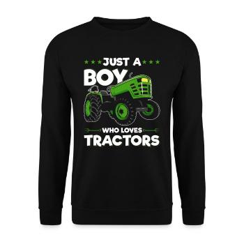 Just a boy who loves tractor farmers - Unisex Sweatshirt - black - Front - Alina (178cm) & Michal (187cm)