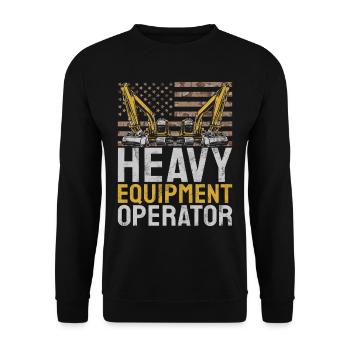 Lustige Bauarbeiter & Baustelle Baggerfahrer - Unisex Pullover - Schwarz - Vorne - Alina (178cm) & Michal (187cm)
