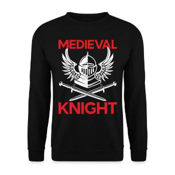 Renaissance Ren Fair Saying Slogan - Medieval Knig - Unisex Pullover - Schwarz - Vorne - Alina (178cm) & Michal (187cm)