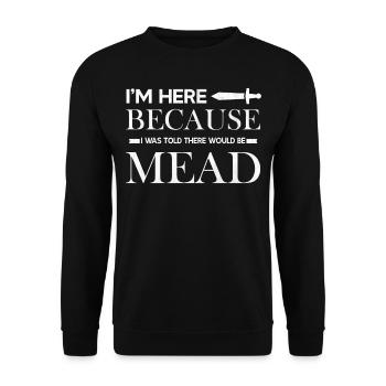 Ren Fair - I’m Here Because I Was Told There Would - Unisex Pullover - Schwarz - Vorne - Alina (178cm) & Michal (187cm)