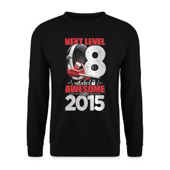 Level Unlocked 8 Years Old 2015 Headset Gaming - Unisex Sweatshirt - black - Front - Alina (178cm) & Michal (187cm)