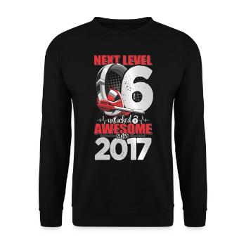 Level Unlocked 6 Years Old 2017 Headset Gaming - Unisex Sweatshirt - black - Front - Alina (178cm) & Michal (187cm)