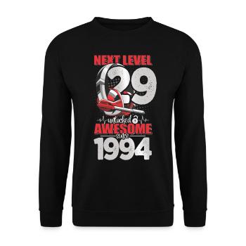 Level Unlocked 29 years old 1994 Headset Gaming - Unisex Sweatshirt - black - Front - Alina (178cm) & Michal (187cm)
