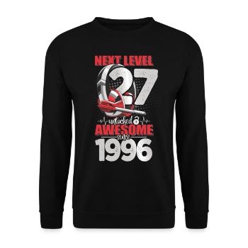 Level Unlocked 27 years old 1996 Headset Gaming - Unisex Sweatshirt - black - Front - Alina (178cm) & Michal (187cm)