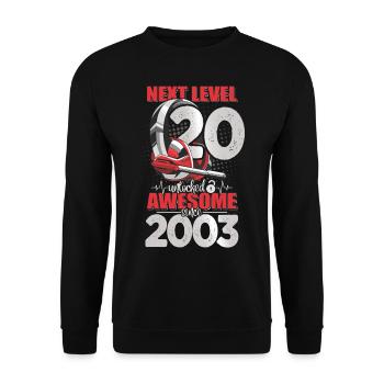 Level Unlocked 20 Jahre alt 2003 Headset Gaming - Unisex Pullover - Schwarz - Vorne - Alina (178cm) & Michal (187cm)