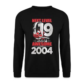 Level Unlocked 19 years old 2004 Headset Gaming - Unisex Sweatshirt - black - Front - Alina (178cm) & Michal (187cm)