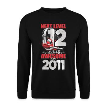 Level Unlocked 12 Years Old 2011 Headset Gaming - Unisex Sweatshirt - black - Front - Alina (178cm) & Michal (187cm)