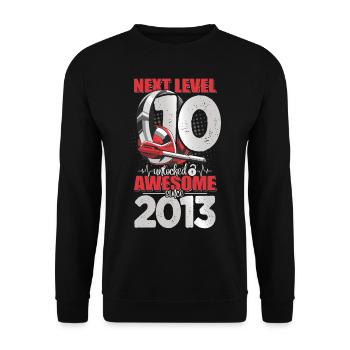 Level Unlocked 10 Years Old 2013 Headset Gaming - Unisex Sweatshirt - black - Front - Alina (178cm) & Michal (187cm)