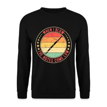Fagott When I Blow The Notes Come Low - Unisex Pullover - Schwarz - Vorne - Alina (178cm) & Michal (187cm)