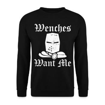 Ren Fair Renaissance Festival Saying - Wenches Wan - Unisex Pullover - Schwarz - Vorne - Alina (178cm) & Michal (187cm)