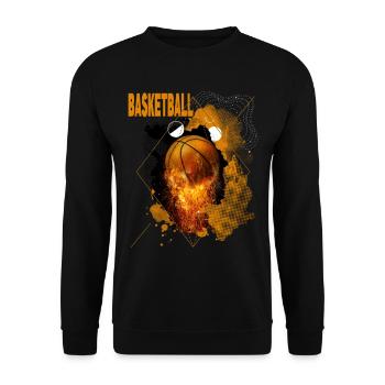 Basketball Fire Basketball Player Dunking Sport Retro - Unisex Sweatshirt - black - Front - Alina (178cm) & Michal (187cm)