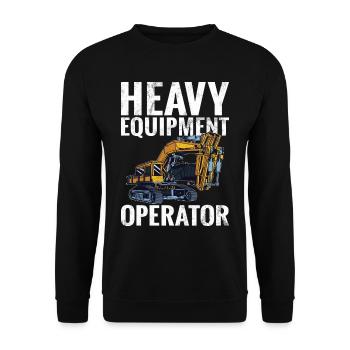 Lustige Bauarbeiter & Baustelle Baggerfahrer - Unisex Pullover - Schwarz - Vorne - Alina (178cm) & Michal (187cm)