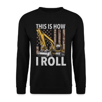 Drôles d’ouvriers de la construction et de conducteurs d’excavatrices de chantier - Sweat-shirt Unisexe - noir - Devant - Alina (178cm) & Michal (187cm)