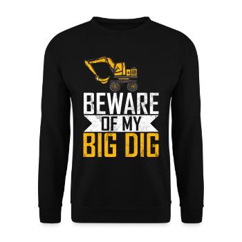 Lustige Bauarbeiter & Baustelle Baggerfahrer - Unisex Pullover - Schwarz - Vorne - Alina (178cm) & Michal (187cm)