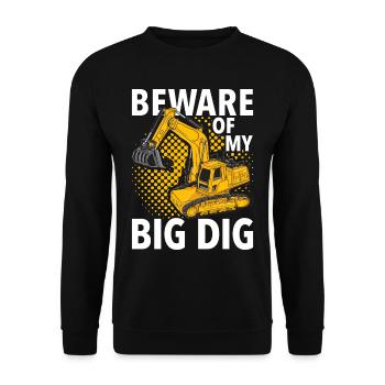 Lustige Bauarbeiter & Baustelle Baggerfahrer - Unisex Pullover - Schwarz - Vorne - Alina (178cm) & Michal (187cm)