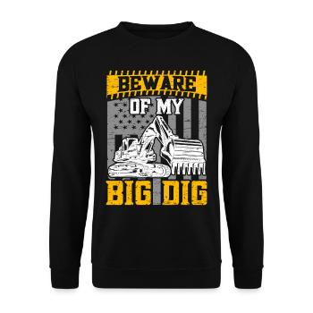 Drôles d’ouvriers de la construction et de conducteurs d’excavatrices de chantier - Sweat-shirt Unisexe - noir - Devant - Alina (178cm) & Michal (187cm)