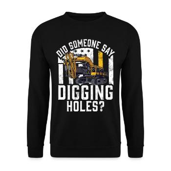 Funny construction workers & construction site excavator drivers - Unisex Sweatshirt - black - Front - Alina (178cm) & Michal (187cm)
