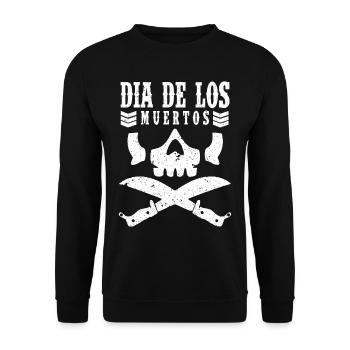 Dia de los Muertos Skull - Unisex Sweatshirt - black - Front - Alina (178cm) & Michal (187cm)