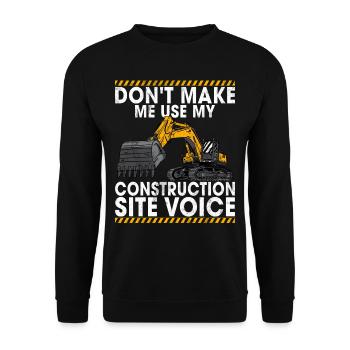 Funny construction workers & construction site excavator drivers - Unisex Sweatshirt - black - Front - Alina (178cm) & Michal (187cm)
