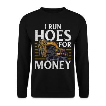 Funny construction workers & construction site excavator drivers - Unisex Sweatshirt - black - Front - Alina (178cm) & Michal (187cm)