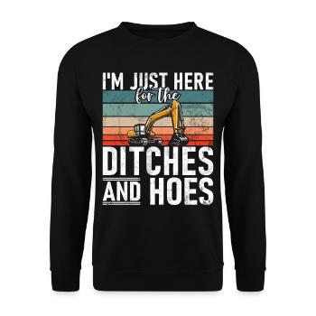 Funny construction workers & construction site excavator drivers - Unisex Sweatshirt - black - Front - Alina (178cm) & Michal (187cm)