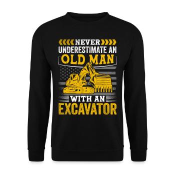 Lustige Bauarbeiter & Baustelle Baggerfahrer - Unisex Pullover - Schwarz - Vorne - Alina (178cm) & Michal (187cm)