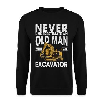 Lustige Bauarbeiter & Baustelle Baggerfahrer - Unisex Pullover - Schwarz - Vorne - Alina (178cm) & Michal (187cm)