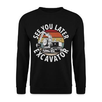 Funny construction workers & construction site excavator drivers - Unisex Sweatshirt - black - Front - Alina (178cm) & Michal (187cm)