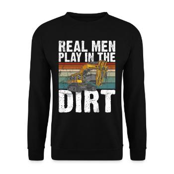 Drôles d’ouvriers de la construction et de conducteurs d’excavatrices de chantier - Sweat-shirt Unisexe - noir - Devant - Alina (178cm) & Michal (187cm)