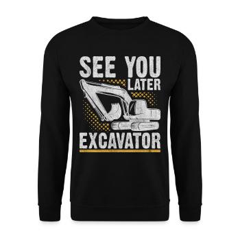 Drôles d’ouvriers de la construction et de conducteurs d’excavatrices de chantier - Sweat-shirt Unisexe - noir - Devant - Alina (178cm) & Michal (187cm)