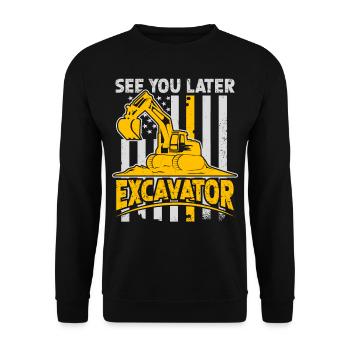 Funny construction workers & construction site excavator drivers - Unisex Sweatshirt - black - Front - Alina (178cm) & Michal (187cm)