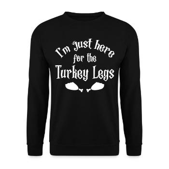 Ren Fair Saying Slogan - I'm Just Here For The Tur - Unisex Pullover - Schwarz - Vorne - Alina (178cm) & Michal (187cm)